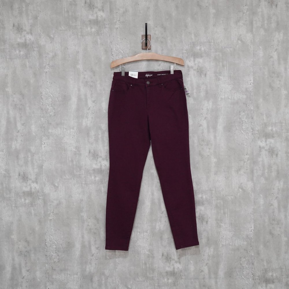 Style & Co Mid Rise Curvy Fit Skinny Jeans, 6